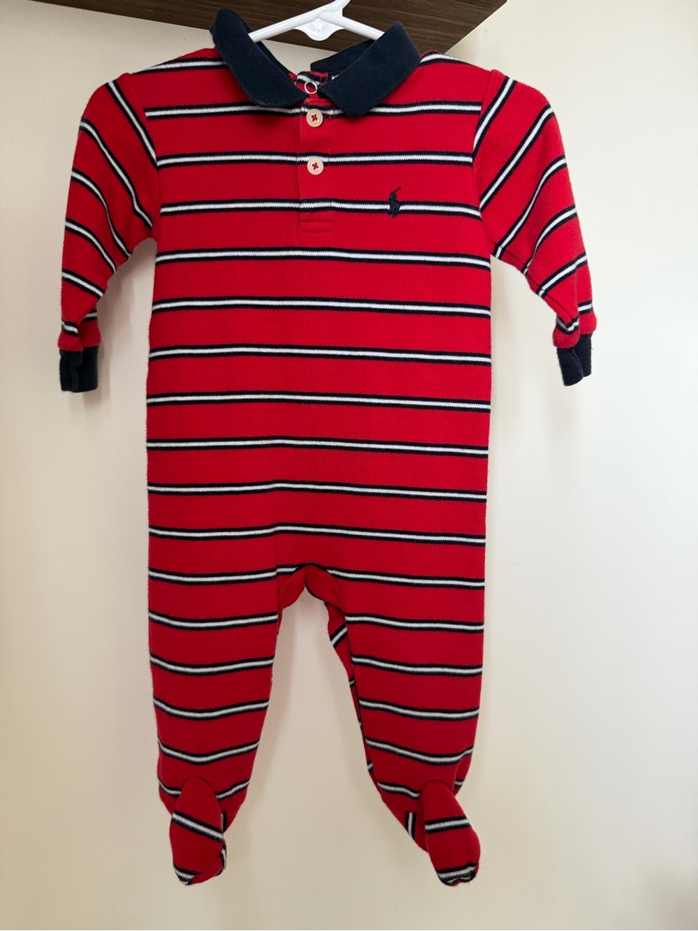 Ralph Lauren baby boy 6-9 months soft cotton striped footsie